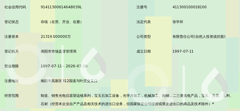 河南华祥光学集团